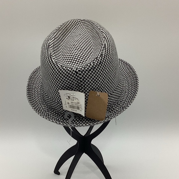 1819. Unisex Black & White Houndstooth Fedora NWT - Picture 2 of 3